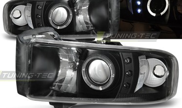 Чорні тюнінг передні фари DODGE RAM фото