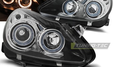 Чорні передні фари з кільцями OPEL CORSA D фото