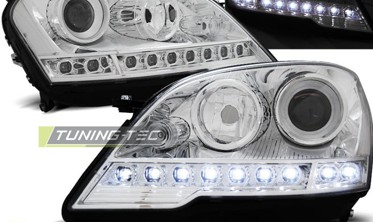 Тюнинговые фары передние MERCEDES ML W164 2008-2011 с диодными габаритами фото
