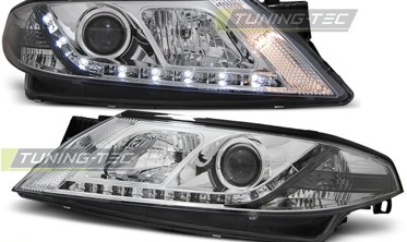 Линзованные фары передние с диодами RENAULT LAGUNA 2 фото