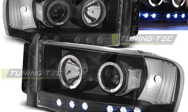 Чорні фари передні з діодами DODGE RAM фото
