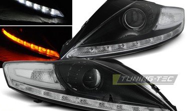 Чорні фари передні Ford Mondeo 4 (2007-2010) з Led поворотами фото