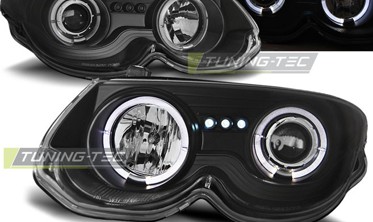 Чорні тюнінг передні фари CHRYSLER 300M з кільцями фото