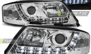 Фары передние с диодной полосой AUDI A6 C5 рестайлинг фото