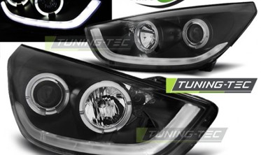 Чорні фари TUBE LIGHT передні HYUNDAI TUCSON IX35 фото