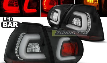 Тюнинговые фонари задние светодиодные VW Golf 5 черные фото