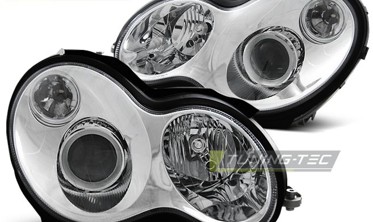 Передние тюнинг фары линзованные MERCEDES W203 2000-2004 фото