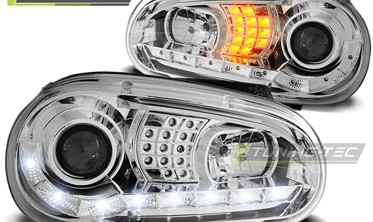 Тюнинговые фары передние VOLKSWAGEN GOLF IV с диодными поворотами фото