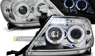 Линзованные фары передние TOYOTA HILUX 2005-2011 с ангельскими глазками фото