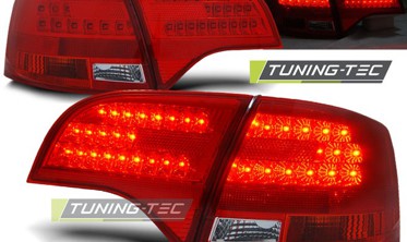 Диодные тюнинг фонари (задние стопы) AUDI A4 B7 универсал, красные фото