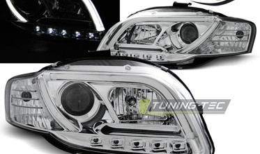 Оптика передняя (фары тюнинг) AUDI A4 B7 TUBE LIGHT CHROME фото