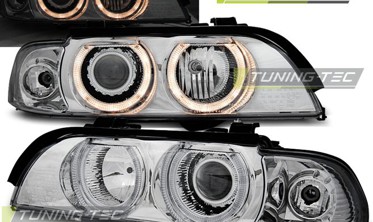 Хром фары передние с кольцами BMW 5 E39 Н7/Н7 фото