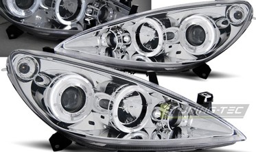Передні тюнінгові фари PEUGEOT 307 ANGEL EYES фото