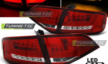Задні ліхтарі тюнінгові Audi A4 B8 дорестайл седан червоно-білі фото