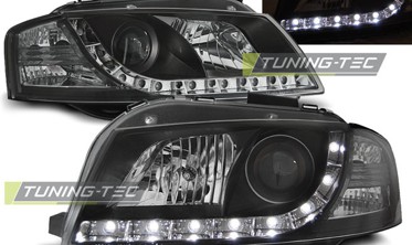 Чорні фари передні з діодами AUDI A3 8P дорестайл фото