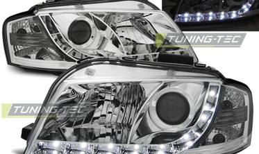 Фары передние с диодной строкой AUDI A3 8P дорестайл фото