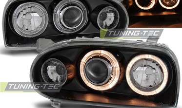 Черные фары передние VOLKSWAGEN GOLF IІI 3 angel eyes фото