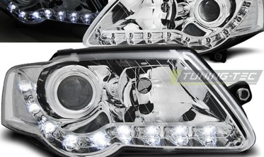 Фары передние VOLKSWAGEN PASSAT B6 3С с диодными габаритами фото