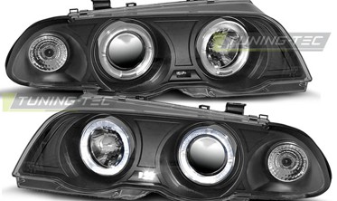 Тюнінг фари передні BMW E46 98-01 sedan, kombi ANGEL EYES BLACK фото