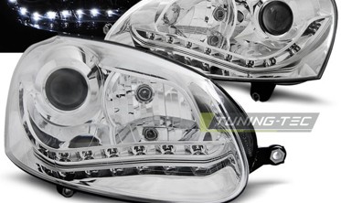 Фари передні VOLKSWAGEN GOLF V/Jetta з діодним рядком фото