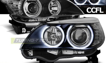 Фари передні BMW E60, E61 з білими кільцями CCFL фото