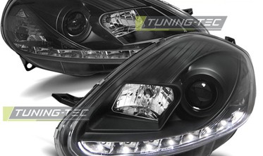Тюнинговые фары передние FIAT GRANDE PUNTO с диодной строкой фото