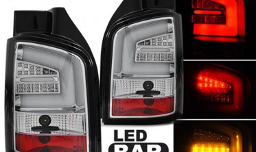Ліхтарі задні хромовані VOLKSWAGEN T5 дорестайл з led поворотами фото