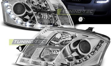 Фары передние тюнинг AUDI TT 8N с диодной строкой фото
