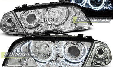 Фары передние BMW E46 дорестайл S/T angel eyes CCFL фото