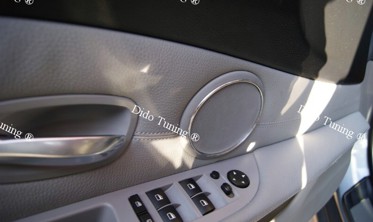 Хромовані кільця на колонки в дверях BMW E60 / E61 FL поліровані фото
