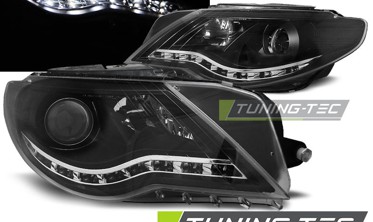 Черные тюниговые фары передние VW Passat CC дорестайл фото