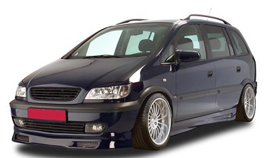 Тюнинговая решетка радиатора Opel Zafira A черная без эмблемы фото