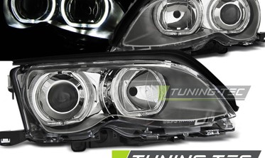Фары передние с LED кольцами BMW E46 рестайл седан, универсал фото
