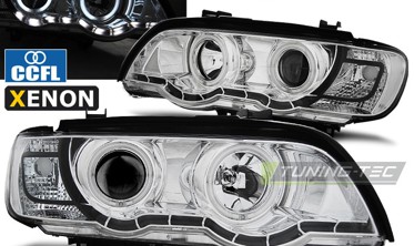 Фары передние под заводс. ксенон BMW X5 E53 дорестайл CCFL angel eyes фото