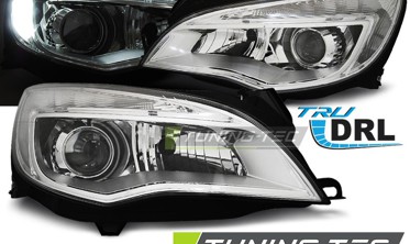 Передние тюнинг фары с линзами OPEL ASTRA J 2010-2012 фото