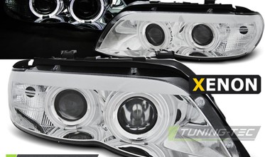 Ксеноновые фары передние BMW X5 E53 рестайл с кольцами фото