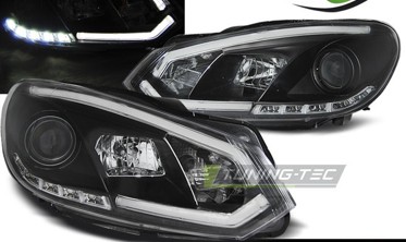 Фары передние черные VOLKSWAGEN GOLF VI 6 с TUBE LIGHT DRL фото