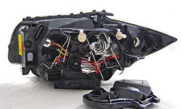 Хром фари передні BMW E87, E81, E82, E88 з білими діодними кільцями фото