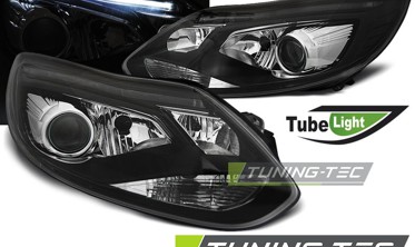 Линзованные передние фари с диодами FORD FOCUS 3 дорестайл фото