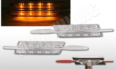 Бічні LED повторювачі поворотів BMW E46 хром фото