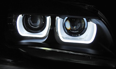 Ксеноновые фары передние с ДХО для BMW X1 E84 рестайл 2012-2014 фото