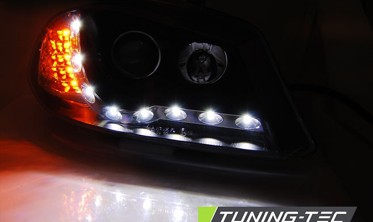 Чорні фари передні SEAT IBIZA 3, Cordoba 2 (6L) 2002-2008 з діодними поворотами фото