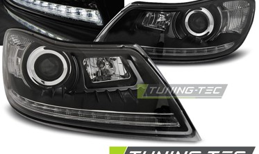 Фары передние с черным корпусом SKODA OCTAVIA 2 A5 рестайлинг фото