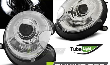Тюнинг фары передние MINI COOPER R55, R56, R57, R58, R59 с диодами TUBE LIGHT фото
