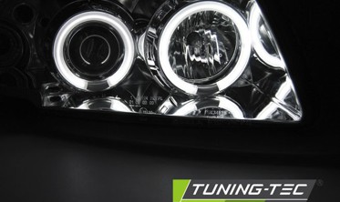 Фары передние VW Passat B5 с кольцами, хром фото