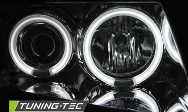 Фары передние VW Passat B5 с кольцами, хром фото