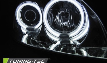 Передние фары тюнинговые RENAULT CLIO II с ангельскми глазками CCFL фото