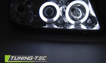 Фары передние AUDI A3 8L хромированные с кольцами CCFL фото