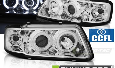 Фары передние AUDI A3 8L хромированные с кольцами CCFL фото