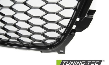 Решетка радиатора AUDI A4 B8 в стиле RS черная глянцевая фото
